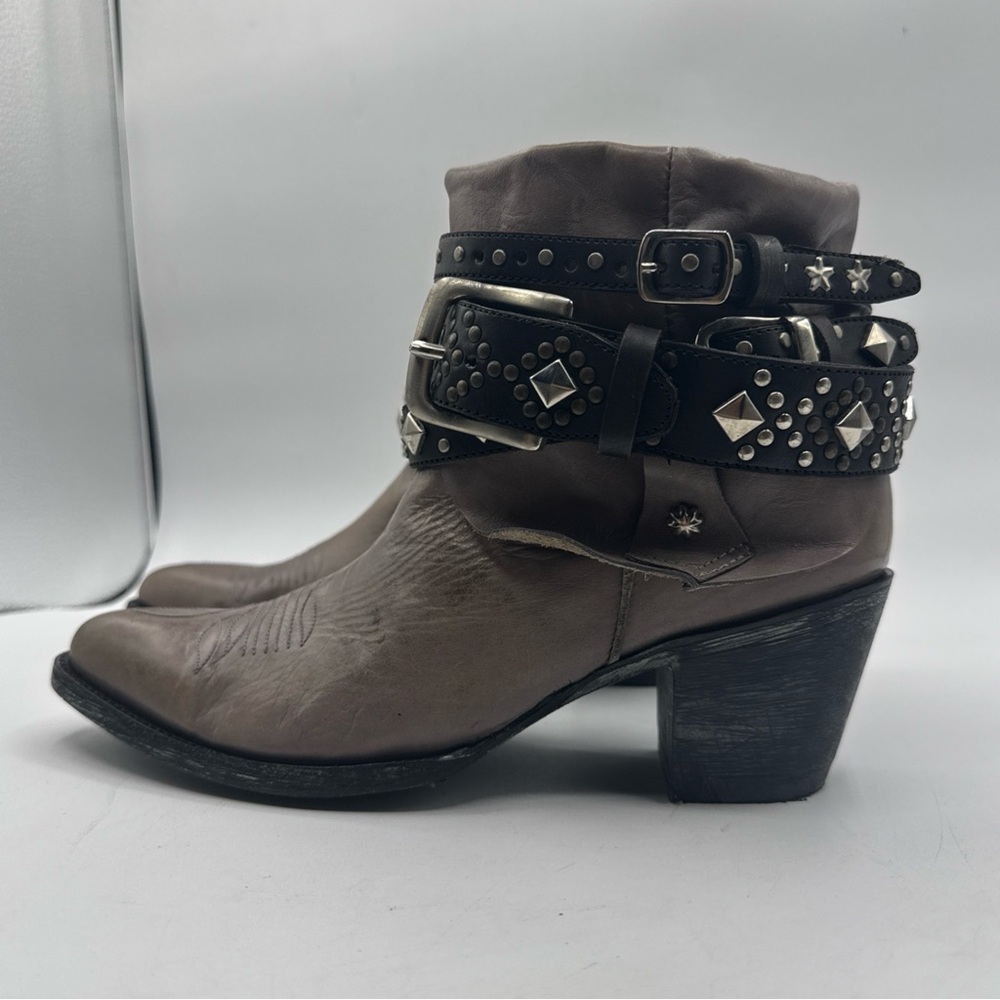 OG By OLD Gringo Womens Gray Torero Buckle Stud Western Boots shoes sz 8 - Picture 5 of 14